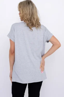 Damskie Włoski Jasnoszara Bluzka WENDI