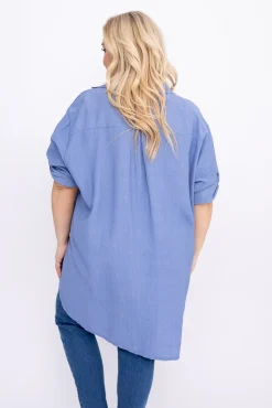 Damskie Włoski Jeanosowniebieska Koszula TERIEN