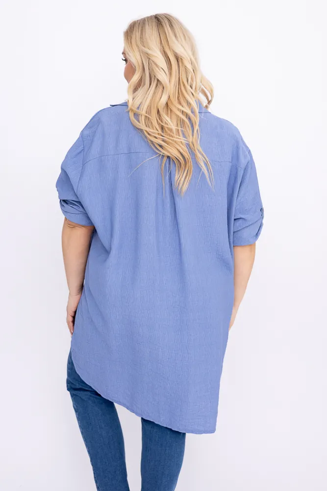 Damskie Włoski Jeanosowniebieska Koszula TERIEN