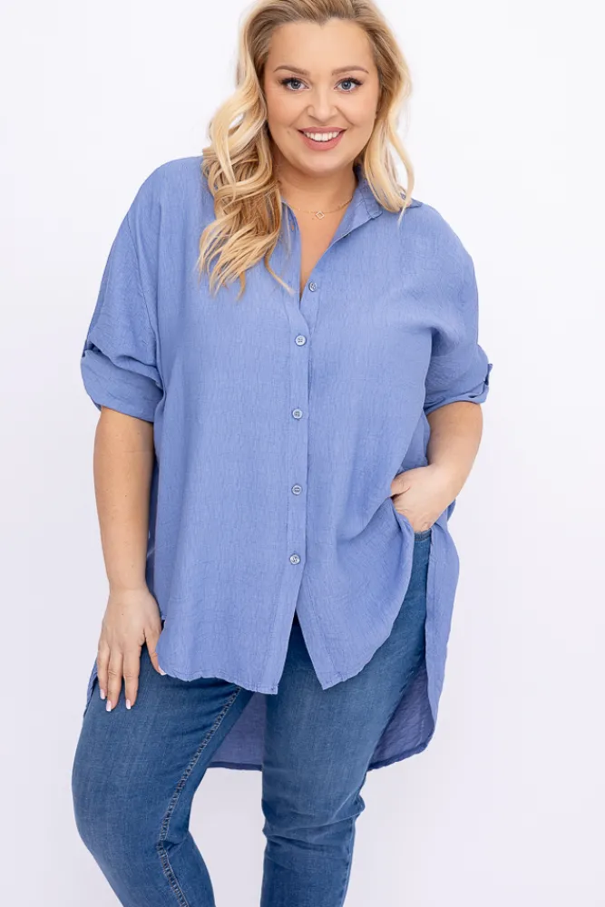 Damskie Włoski Jeanosowniebieska Koszula TERIEN