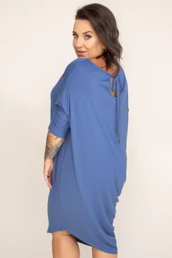 Polski Jeansowoniebieska Sukienka CASUAL FASHION