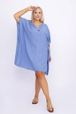 Włoski Jeansowoniebieska Sukienka KIRMEN