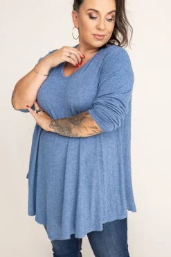 Damskie Włoski Jeansowo Sweter VERGEMO