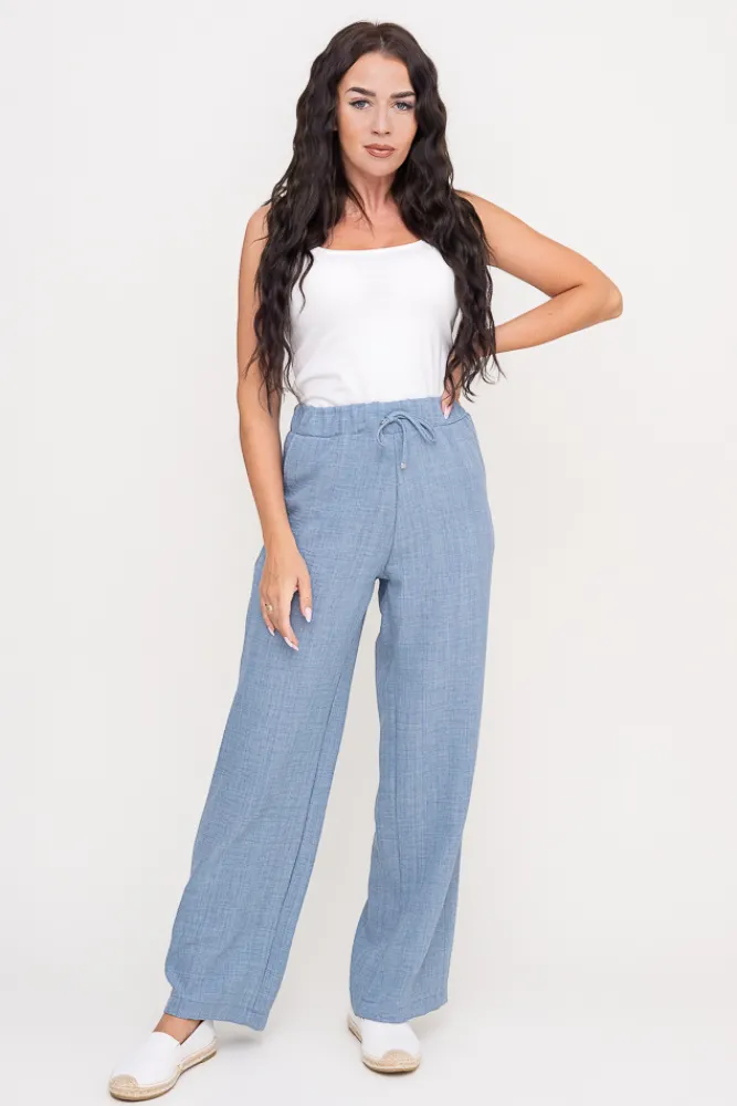 Damskie Polski Jeansowoe Spodnie lniane SIETTA