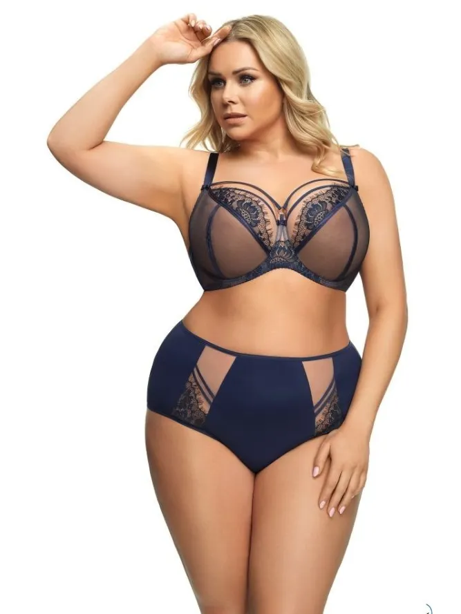 Gorsenia K496 biustonosz miękki na drutach granatowy PARADISE