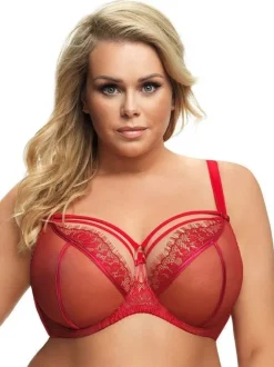 Gorsenia K496 biustonosz miękki na drutach czerwony PARADISE