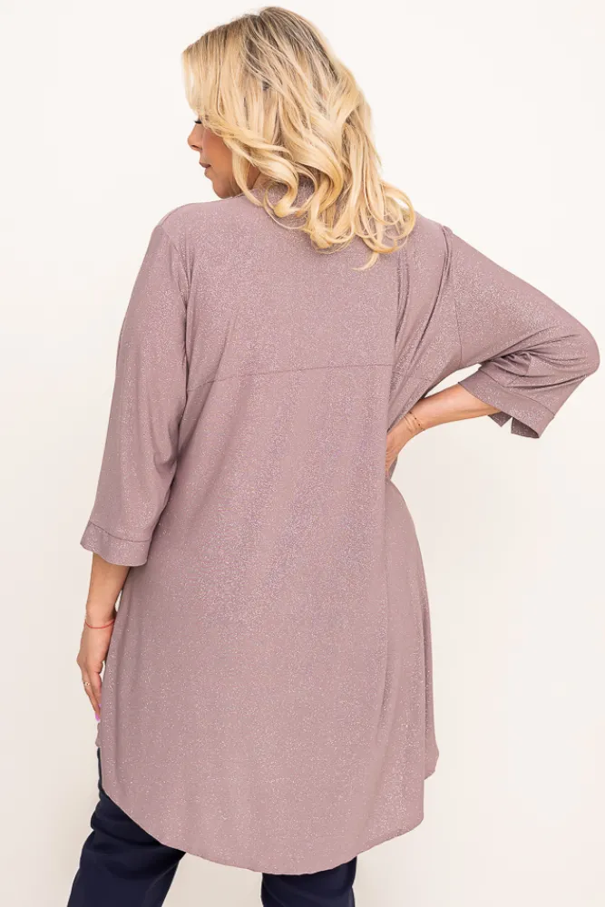 Damskie Polski Kakaowa Bluzka brokatowa VERONI