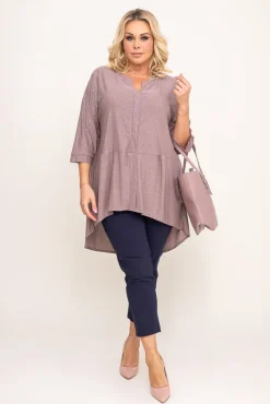 Damskie Polski Kakaowa Bluzka brokatowa VERONI