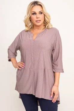 Damskie Polski Kakaowa Bluzka brokatowa VERONI