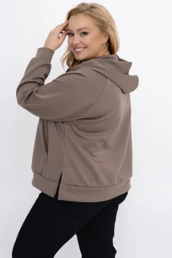 Damskie Włoski Kawowa Bluza z kapturem DERVIN