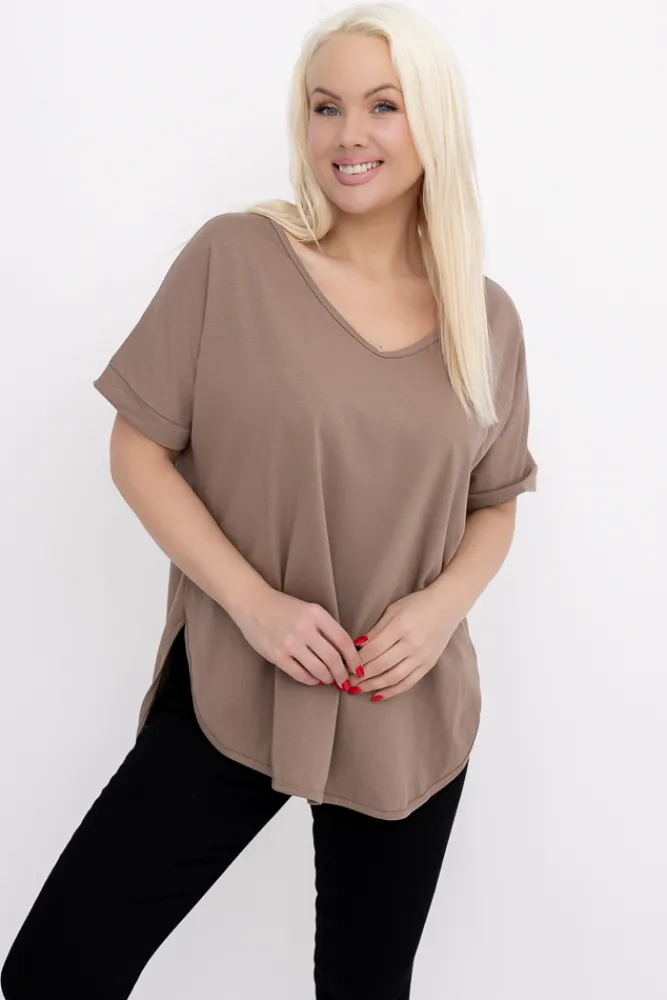 Damskie Włoski Kawowa Bluzka MERZI