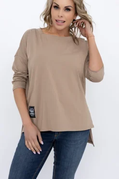 Damskie Włoski Kawowa Bluzka SALEN