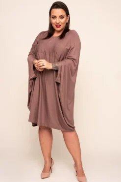 Polski Kawowa Sukienka HERMI