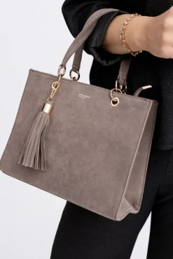 Damskie Polski Kawowa Torebka zamszowa LAFERIA