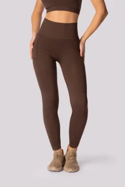 Polski Kawowe Legginsy z kieszonką BASE