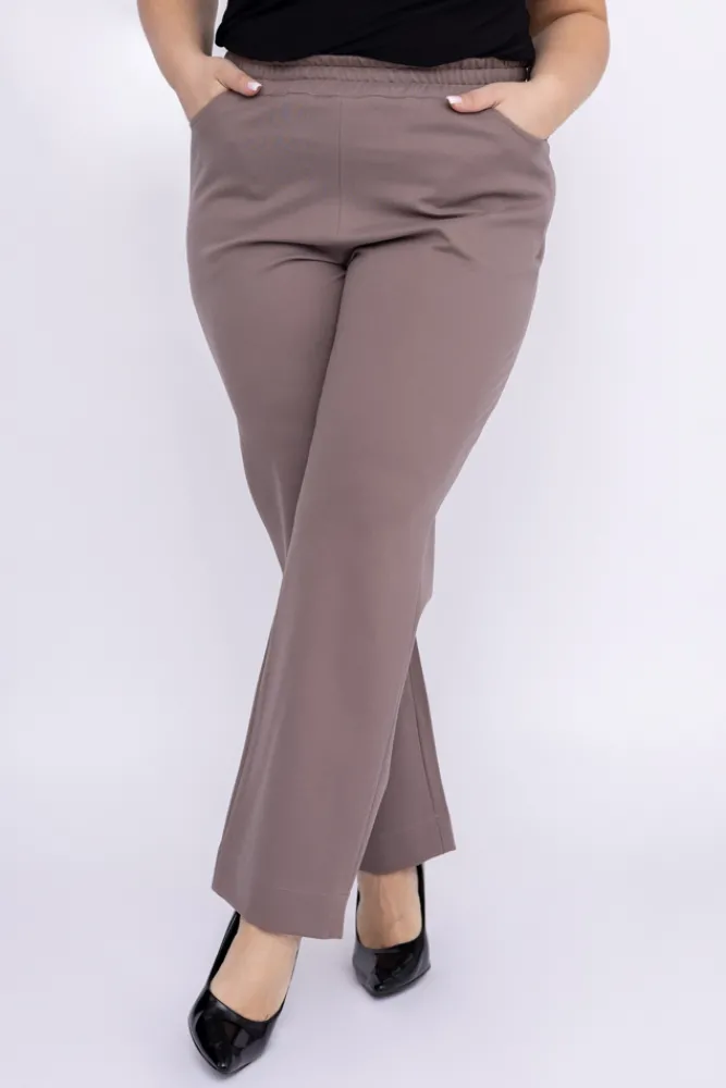 Damskie Polski Kawowy Garnitur dwurzędowy MEYVI