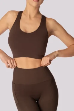 Damskie Polski Kawowy Top BASE