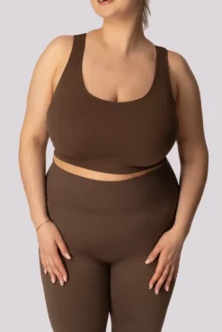 Damskie Polski Kawowy Top BASE