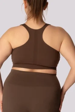 Damskie Polski Kawowy Top BASE