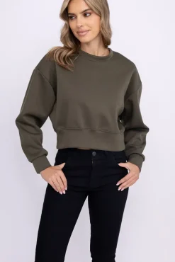 Damskie Włoski Khaki Bluza dresowa KANSIPI