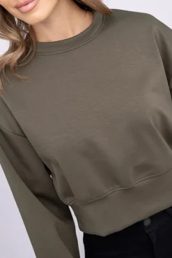 Damskie Włoski Khaki Bluza dresowa KANSIPI