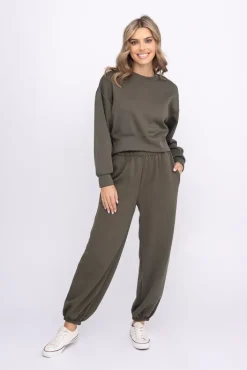 Damskie Włoski Khaki Bluza dresowa KANSIPI