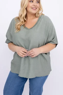 Damskie Włoski Khaki Bluzka OZURI