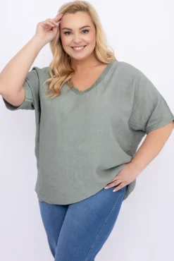 Damskie Włoski Khaki Bluzka OZURI