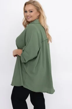 Damskie Włoski Khaki Koszula VISCO