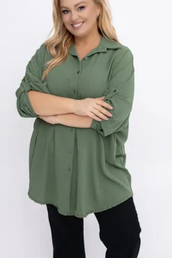 Damskie Włoski Khaki Koszula VISCO