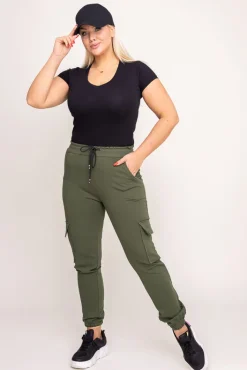 Damskie Włoski Khaki Spodnie bojówki LENVI