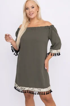 Polski Khaki Sukienka FEREZO