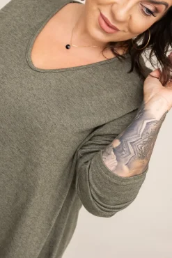 Damskie Włoski Khaki Sweter VERGEMO