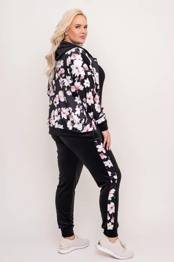 Damskie Włoski Komplet Dresowy welurowy KARMENIO Wzór 2