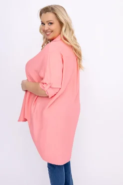 Damskie Włoski Koralowa Koszula TERIEN