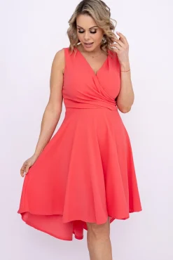 Włoski Koralowa Sukienka FORMINA