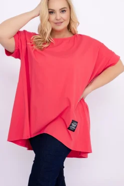 Damskie Włoski Koralowa Tunika STRIPI