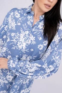 Damskie Polski Koszula z bufiastymi rękawami KAMI Wzór 8