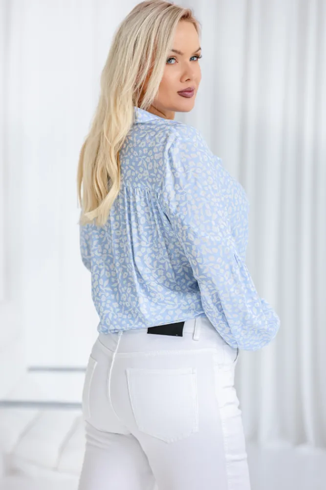 Damskie Polski Koszula z bufiastymi rękawami KAMI Wzór 12