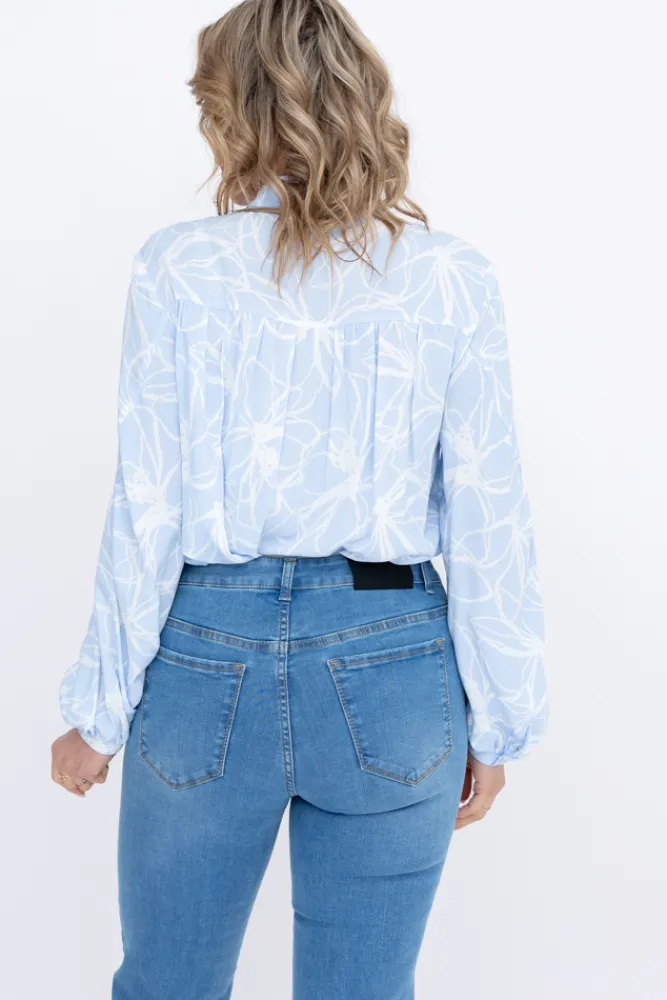 Damskie Polski Koszula z bufiastymi rękawami KAMI Wzór 14