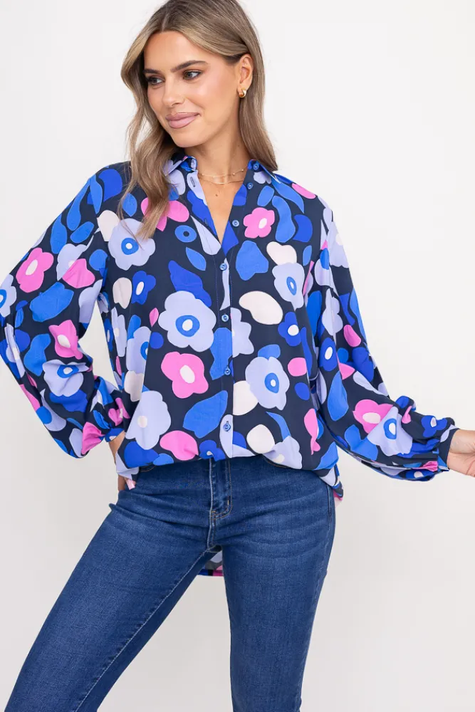 Damskie Polski Koszula z bufiastymi rękawami KAMI Wzór 6