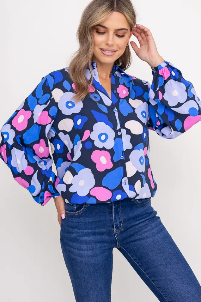 Damskie Polski Koszula z bufiastymi rękawami KAMI Wzór 6