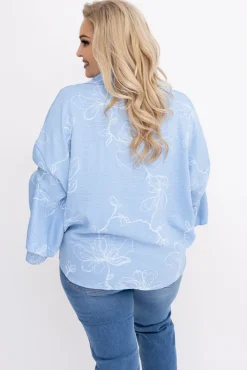 Damskie Włoski Koszula z falbanami na rękawach HERIEN Wzór 3