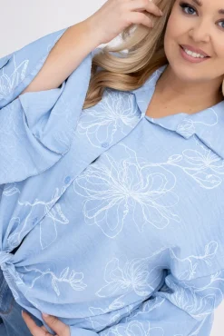 Damskie Włoski Koszula z falbanami na rękawach HERIEN Wzór 3