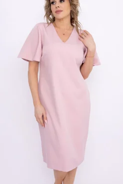 Polski Kremowo różowa Sukienka PARMI