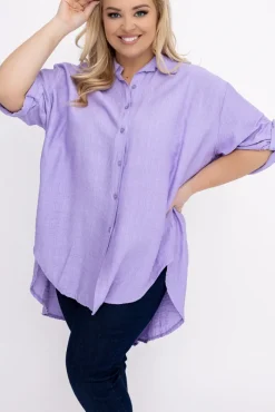 Damskie Włoski Liliowa Koszula TERIEN