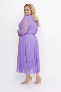 Włoski Liliowa Sukienka siateczkowa MANTARI