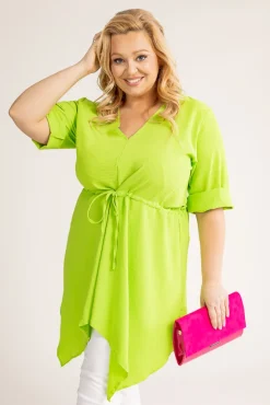 Damskie Polski Limonkowa Tunika asymetryczna CLARIN