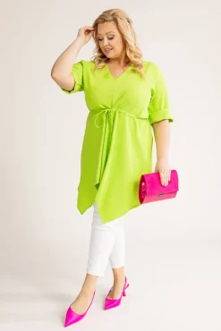 Damskie Polski Limonkowa Tunika asymetryczna CLARIN
