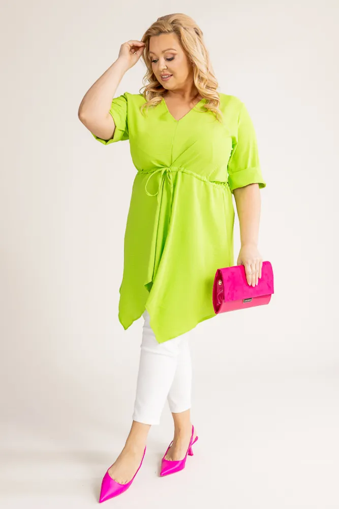 Damskie Polski Limonkowa Tunika asymetryczna CLARIN